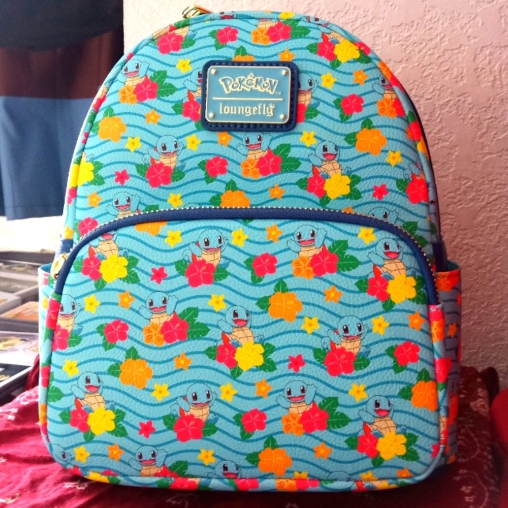 Loungefly Pokemon Squirtle Floral AOP Mini Backpack NEW WITH TAGS